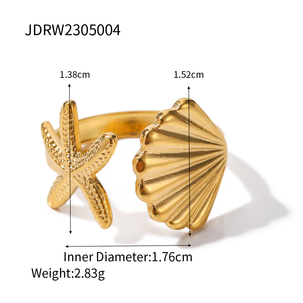 Bague en Acier Inoxydable Plaqué Or 18k