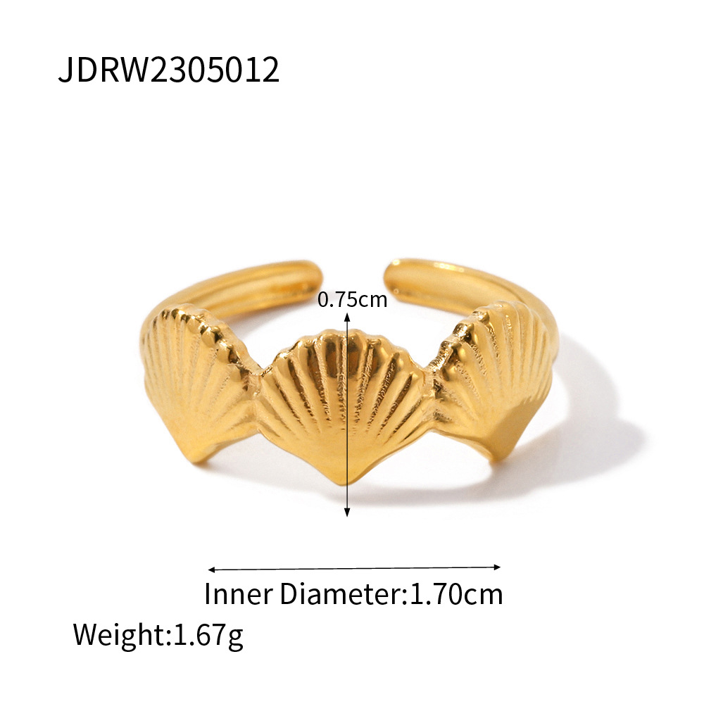 Bague en Acier Inoxydable Plaqué Or 18k