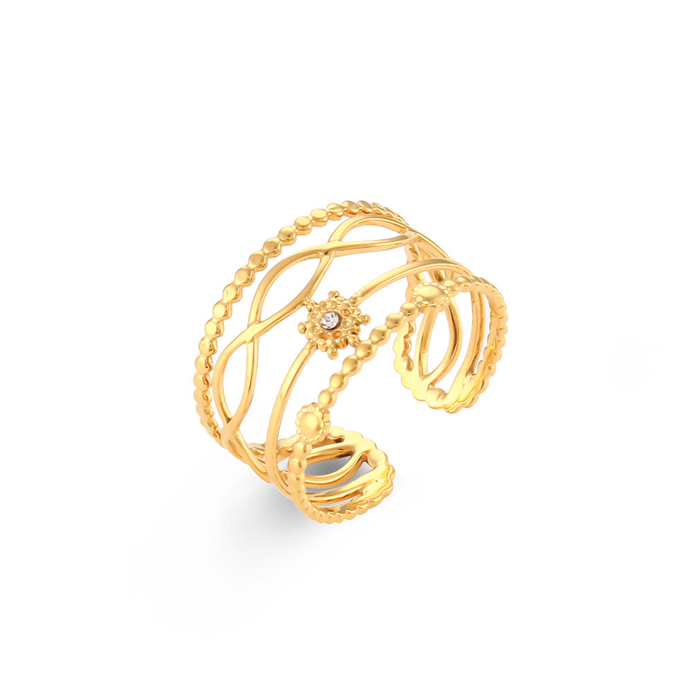 Set de Bagues Empilables Dorées 18K