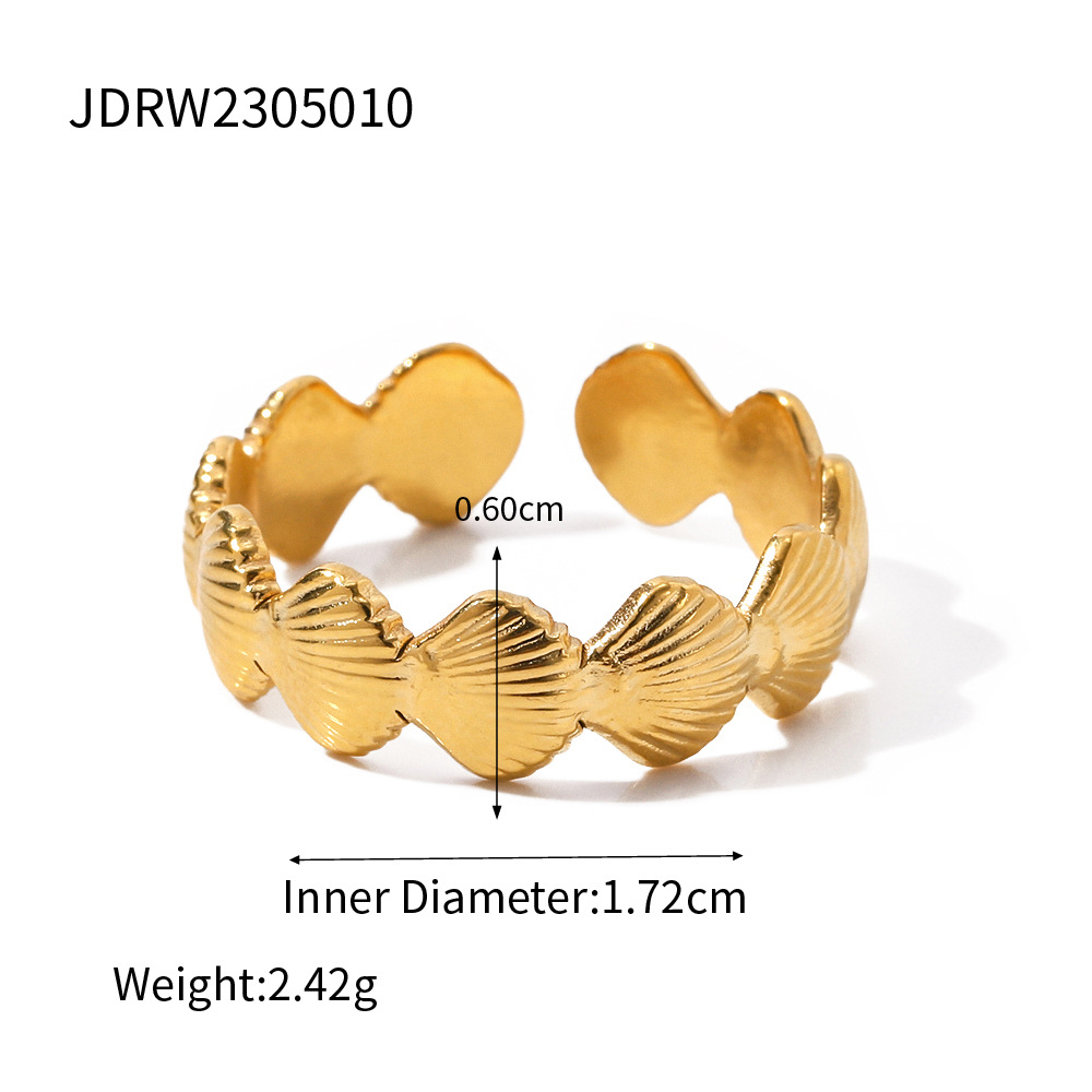 Bague en Acier Inoxydable Plaqué Or 18k