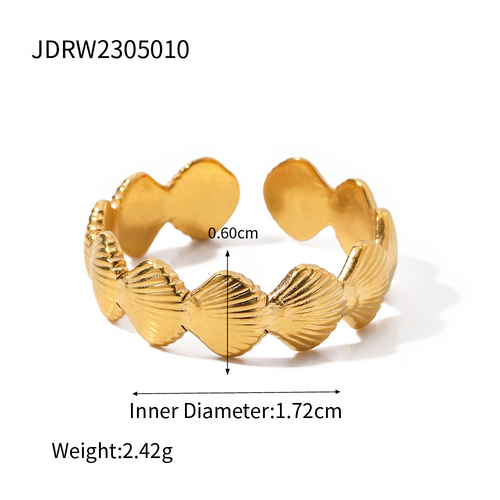 Bague en Acier Inoxydable Plaqué Or 18k