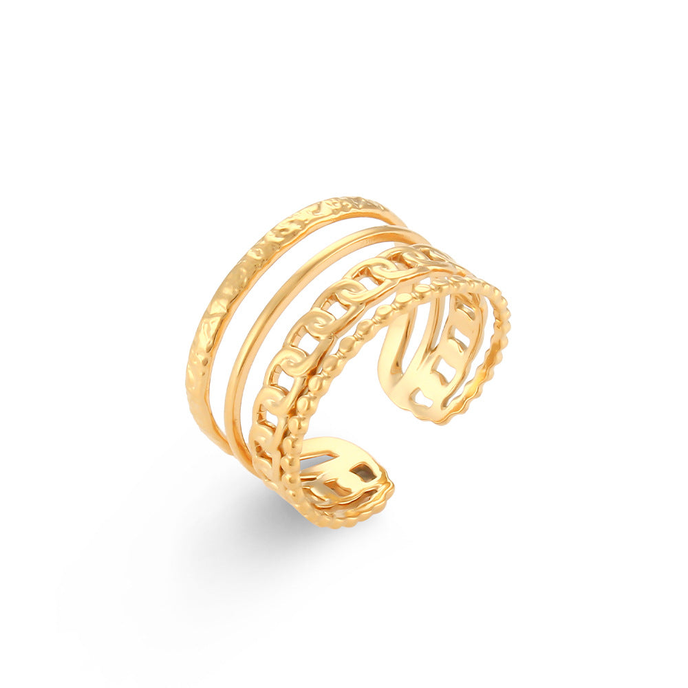 Set de Bagues Empilables Dorées 18K