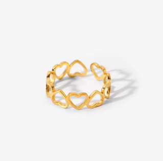 Bague en Acier Inoxydable Plaqué Or 18k