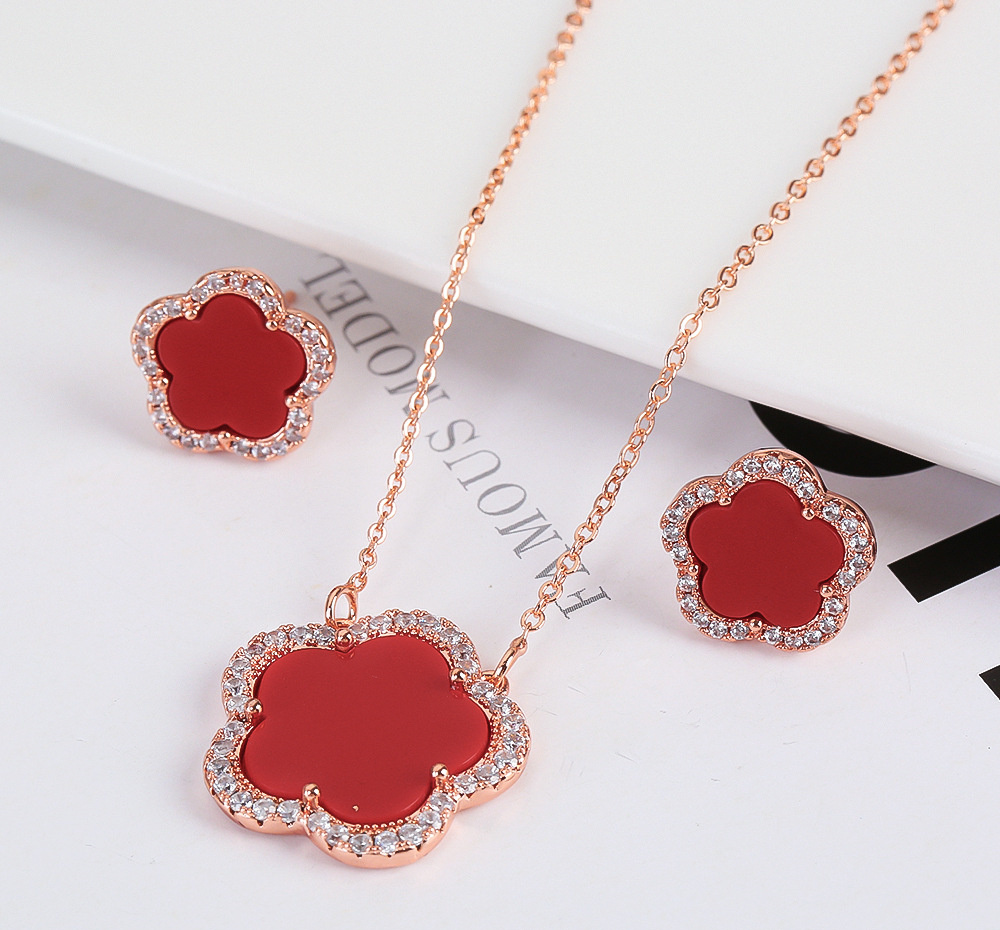 Ensemble de Colliers & Boucles d'oreilles  Fleurs