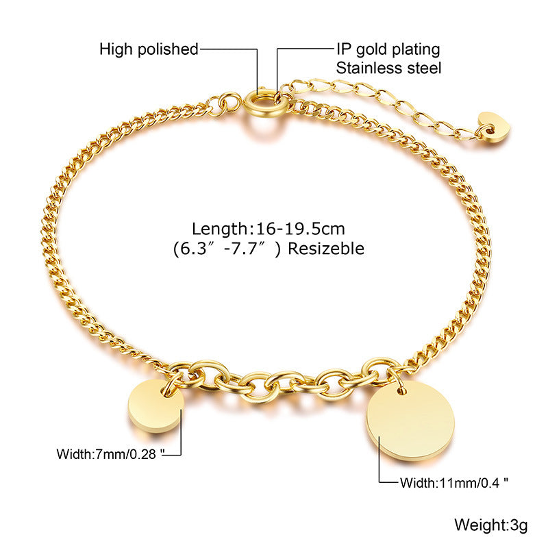 Bracelet en Zircon Coloré et Acier Inoxydable Doré