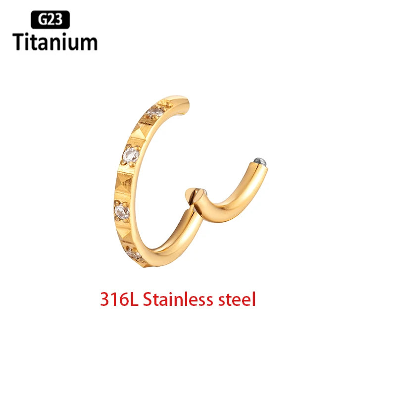 Piercing Nez en Acier Inoxydable 316L avec Zircon