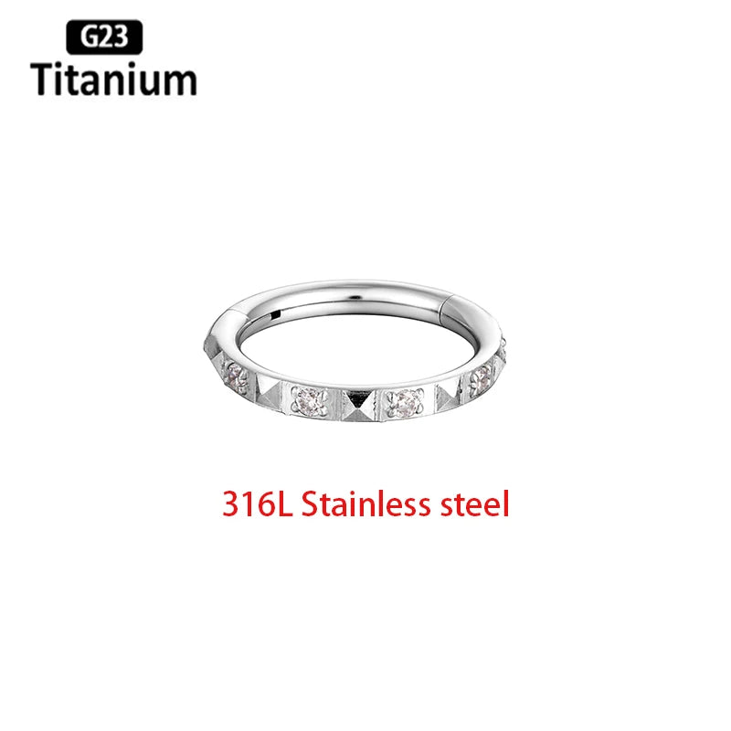 Piercing Nez en Acier Inoxydable 316L avec Zircon