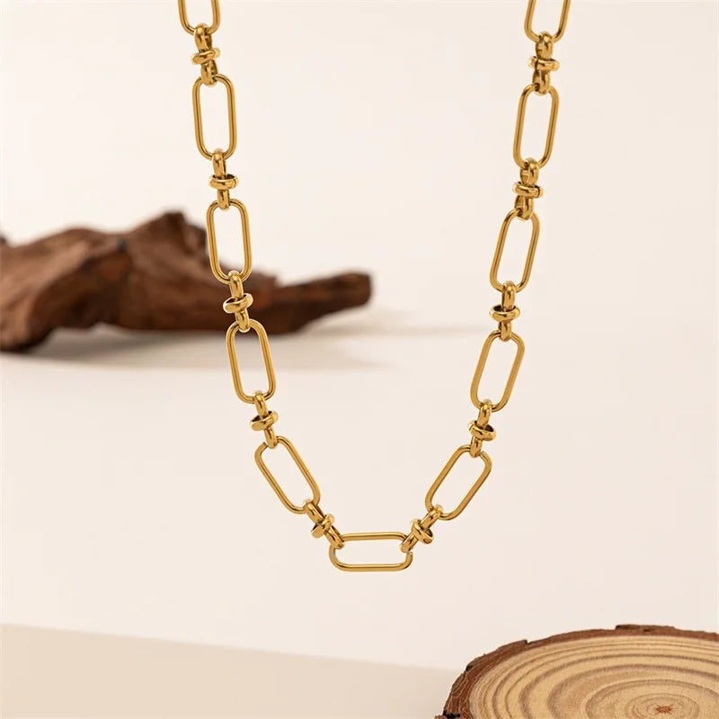 Set Collier Bracelet Doré – Bijoux Géométriques Femme