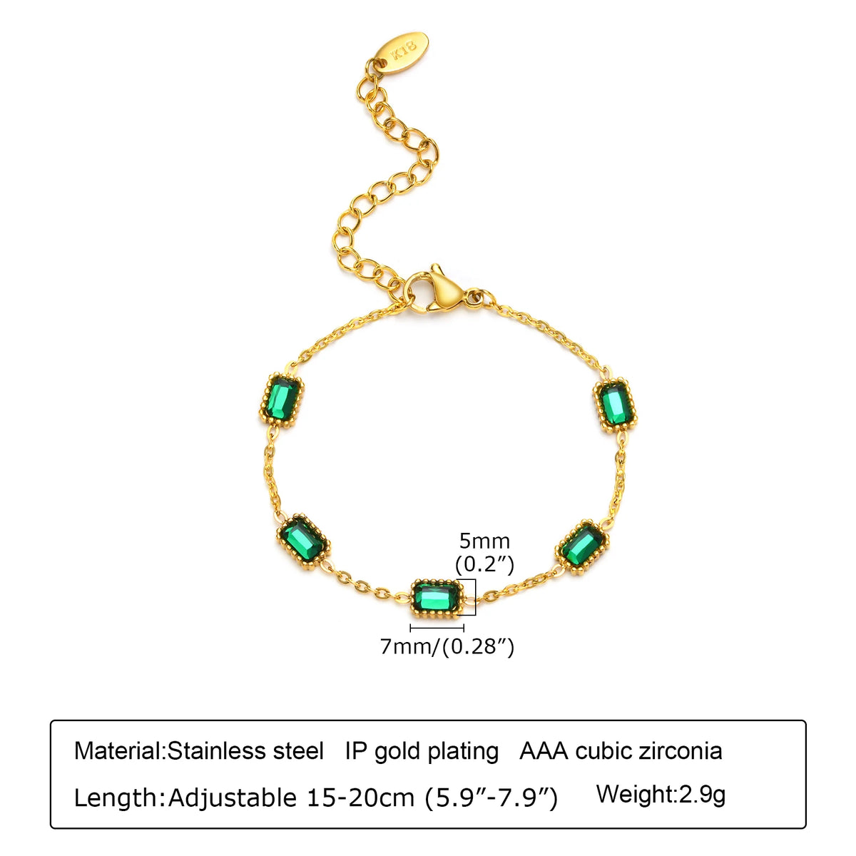 Collier Zircon Vert Émeraude – Pendentif Plaqué Or