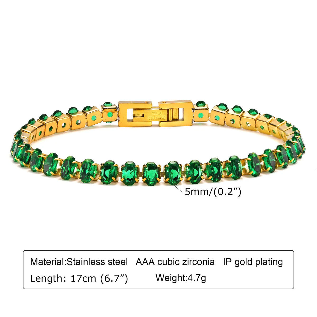 Collier Zircon Vert Émeraude – Pendentif Plaqué Or