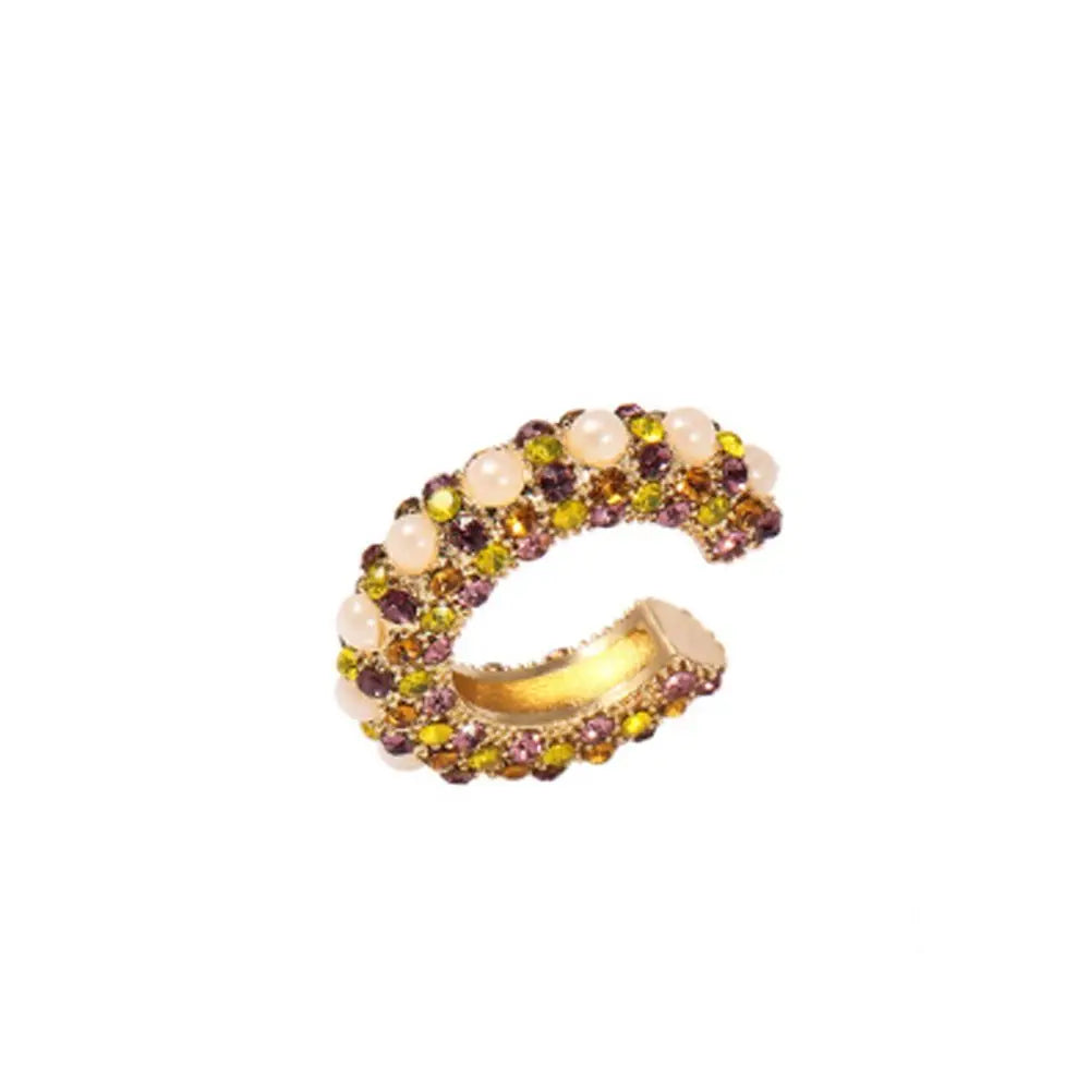 Ear Cuff Strass & Zircone – Bijou d’Oreille Sans Perçage | Doré