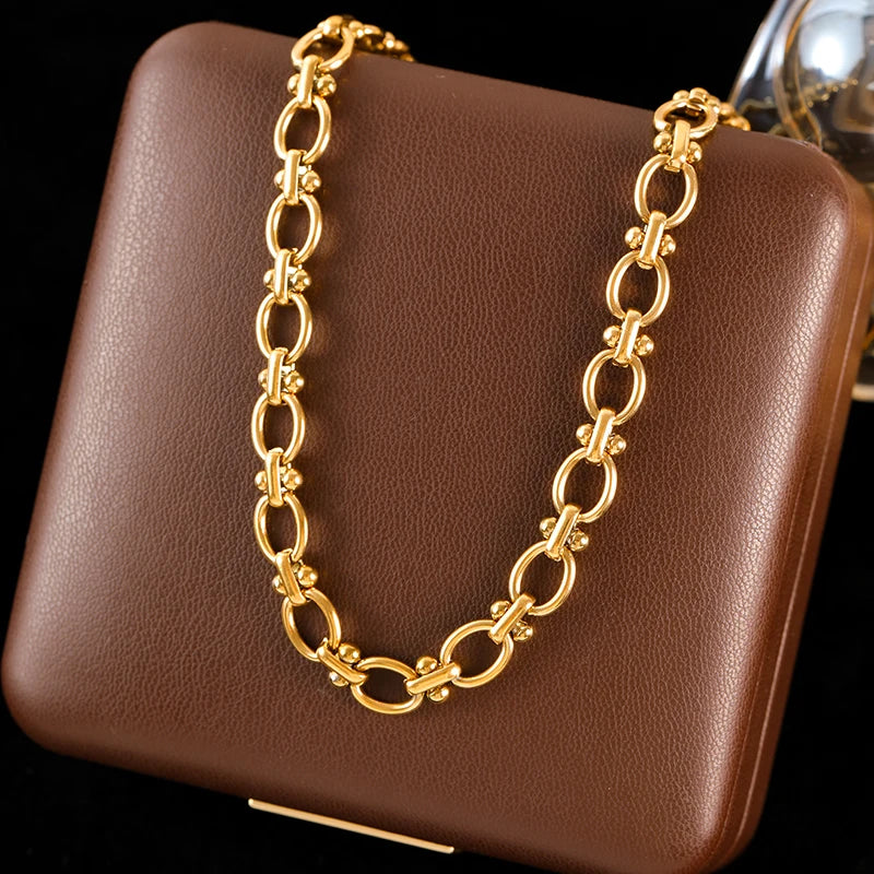 Set Collier Bracelet Doré – Bijoux Géométriques Femme