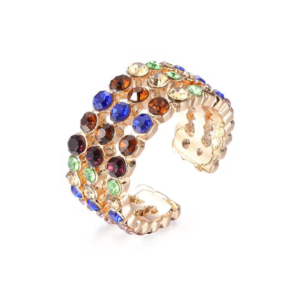 Ear Cuff Strass & Zircone – Bijou d’Oreille Sans Perçage | Doré