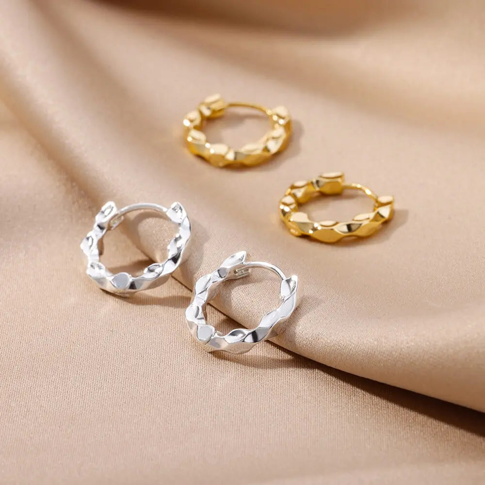 Boucles d'Oreilles Créoles Rondes – Acier Inoxydable Doré & Argenté