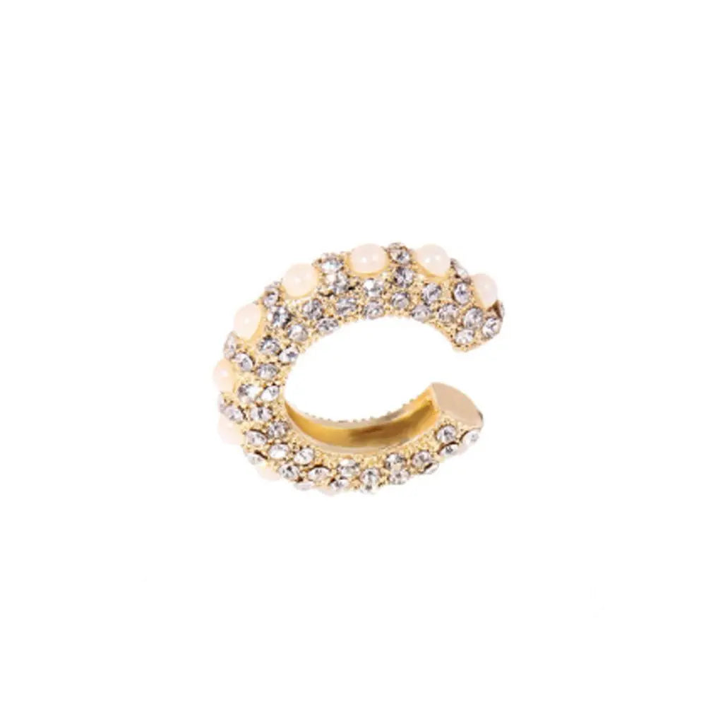 Ear Cuff Strass & Zircone – Bijou d’Oreille Sans Perçage | Doré