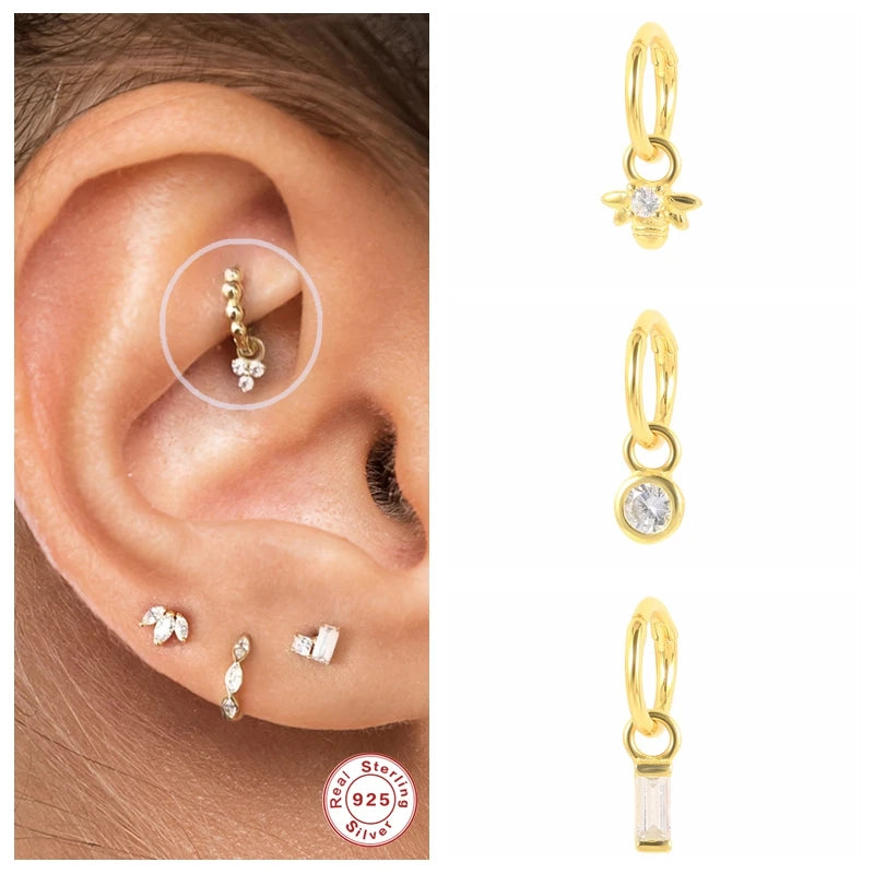 Puce d'Oreille Zircon – Argent 925 Véritable