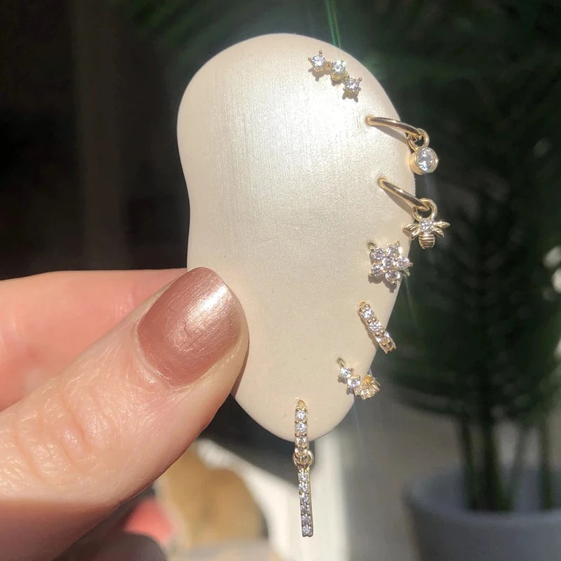 Puce d'Oreille Zircon – Argent 925 Véritable