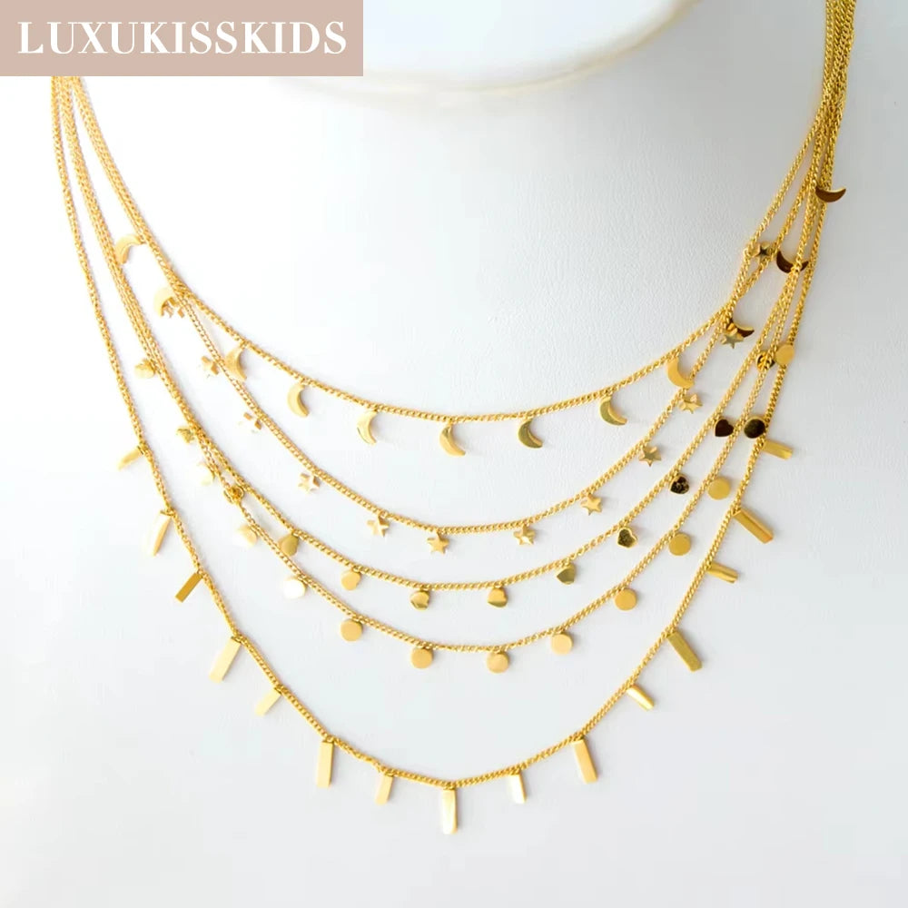 Collier superposé dorées