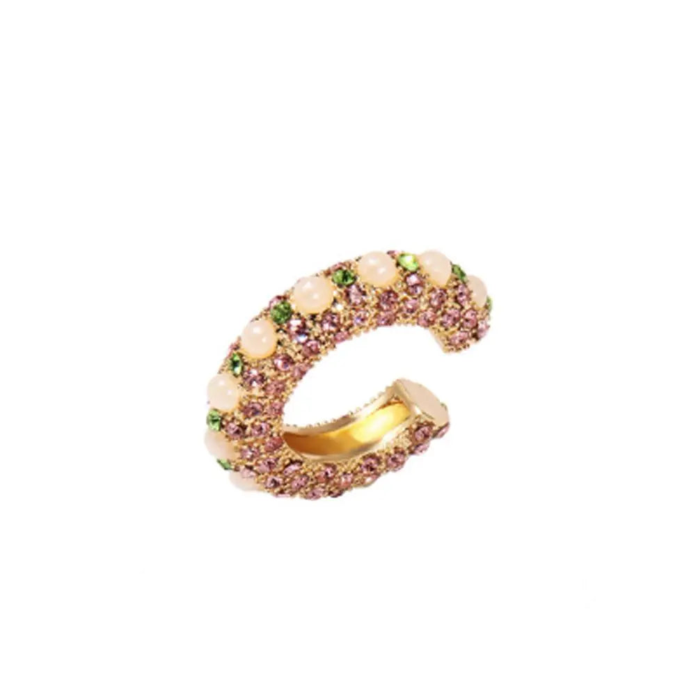 Ear Cuff Strass & Zircone – Bijou d’Oreille Sans Perçage | Doré