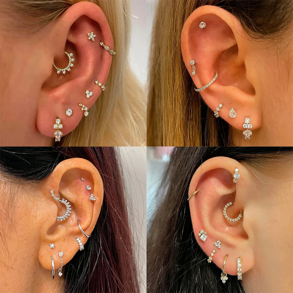 Puce d'Oreille Zircon – Argent 925 Véritable