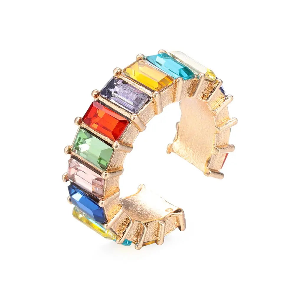 Ear Cuff Strass & Zircone – Bijou d’Oreille Sans Perçage | Doré