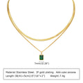 Collier Zircon Vert Émeraude – Pendentif Plaqué Or