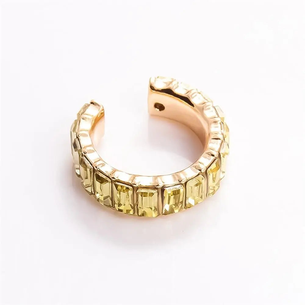 Ear Cuff Strass & Zircone – Bijou d’Oreille Sans Perçage | Doré