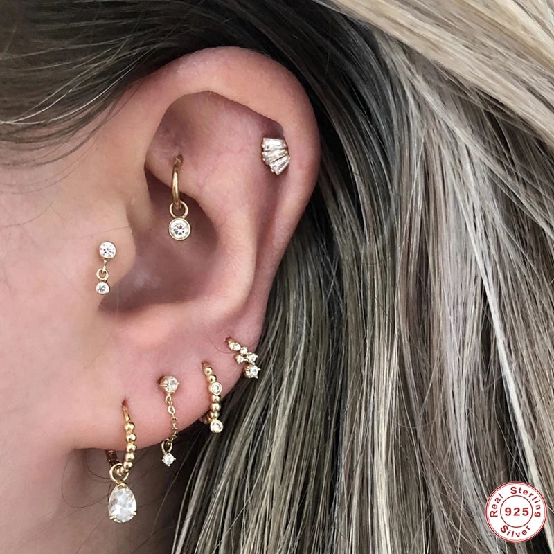 Puce d'Oreille Zircon – Argent 925 Véritable
