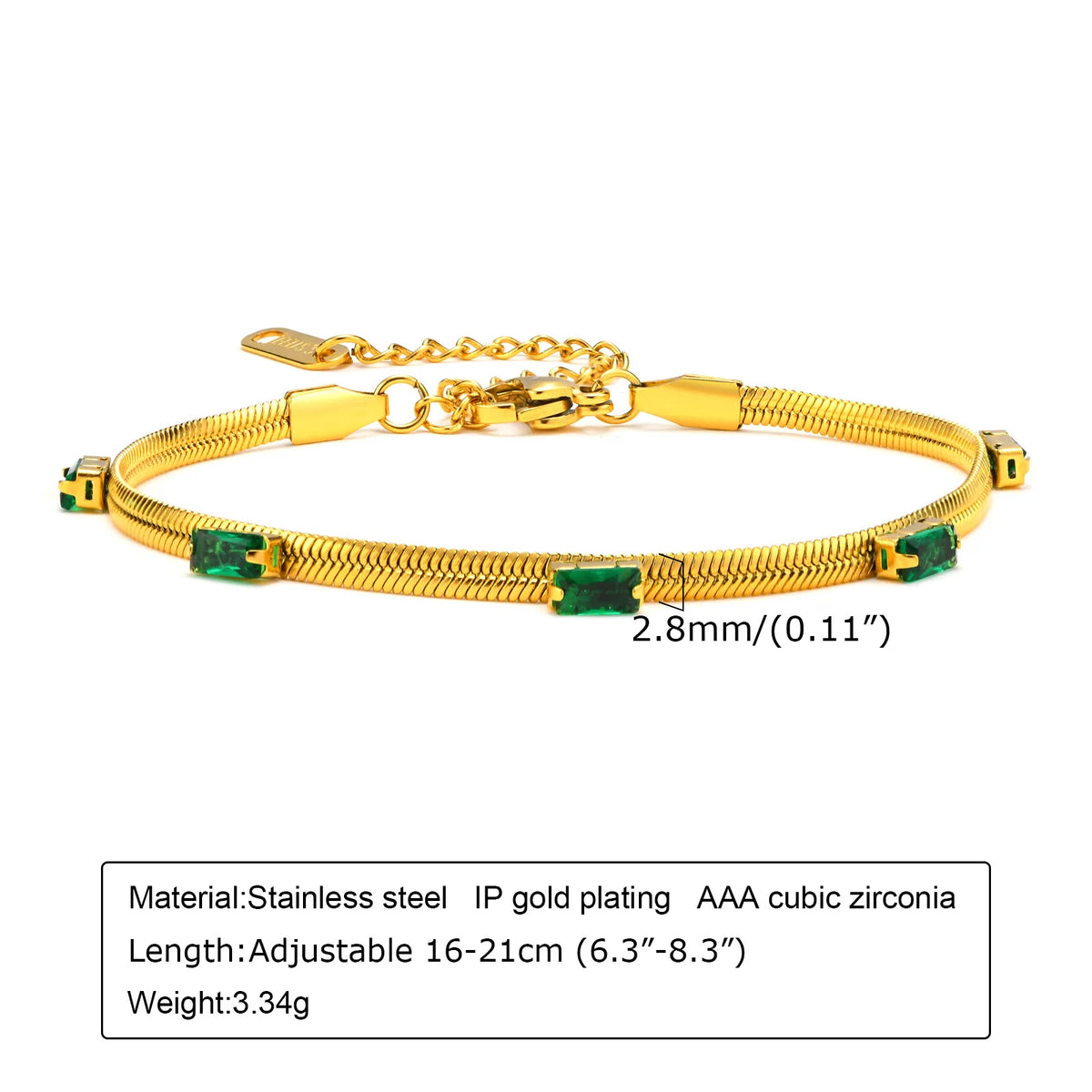 Collier Zircon Vert Émeraude – Pendentif Plaqué Or