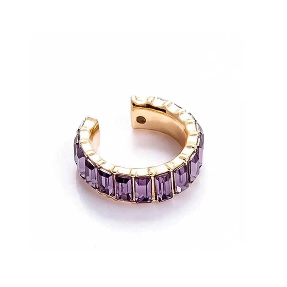 Ear Cuff Strass & Zircone – Bijou d’Oreille Sans Perçage | Doré