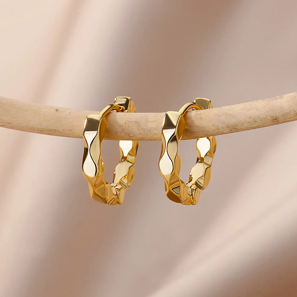 Boucles d'Oreilles Créoles Rondes – Acier Inoxydable Doré & Argenté