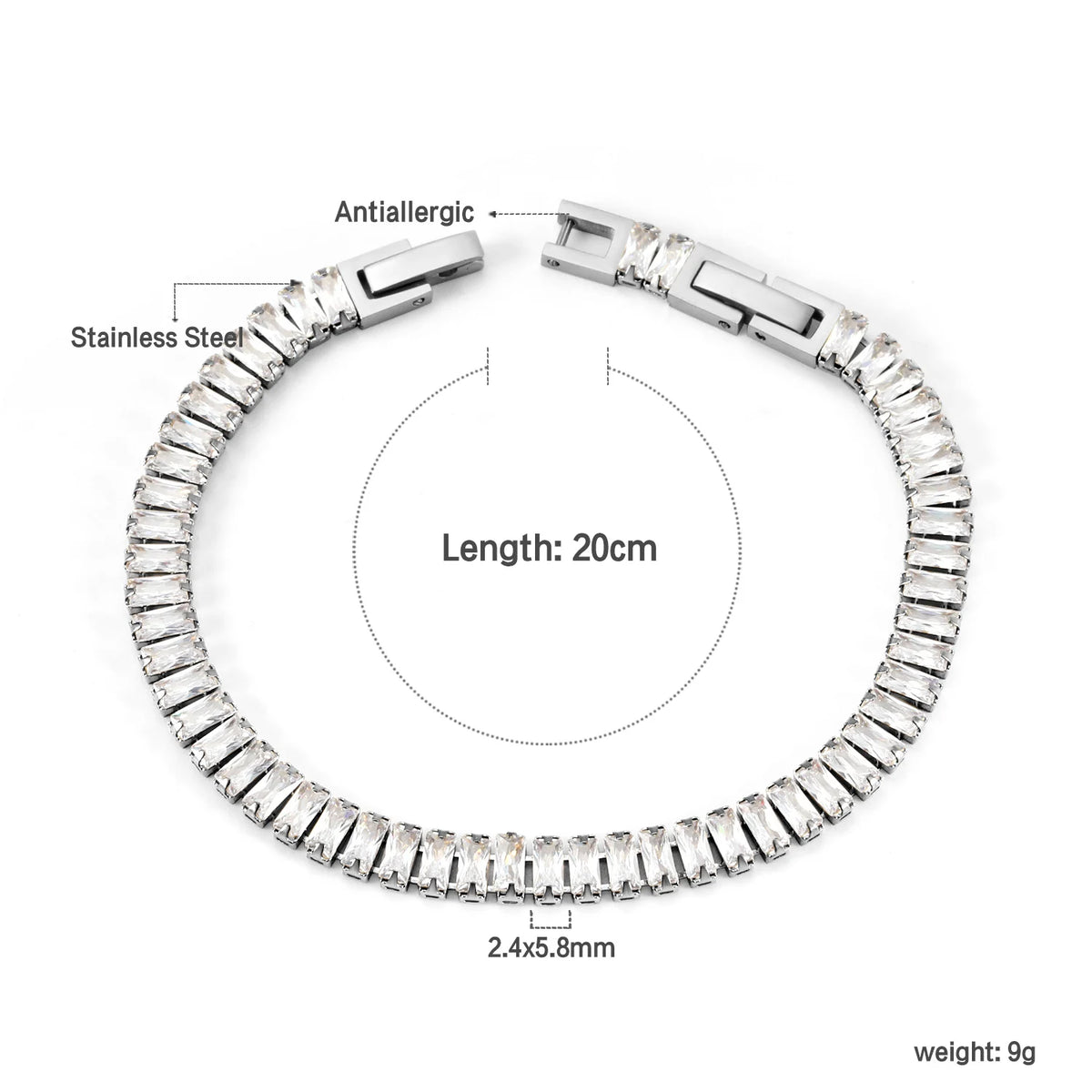 Bracelet Zircon Coloré Plaqué Or – Anti-Ternissement