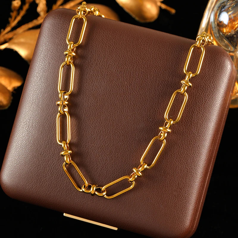 Set Collier Bracelet Doré – Bijoux Géométriques Femme