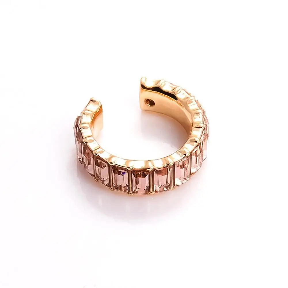 Ear Cuff Strass & Zircone – Bijou d’Oreille Sans Perçage | Doré