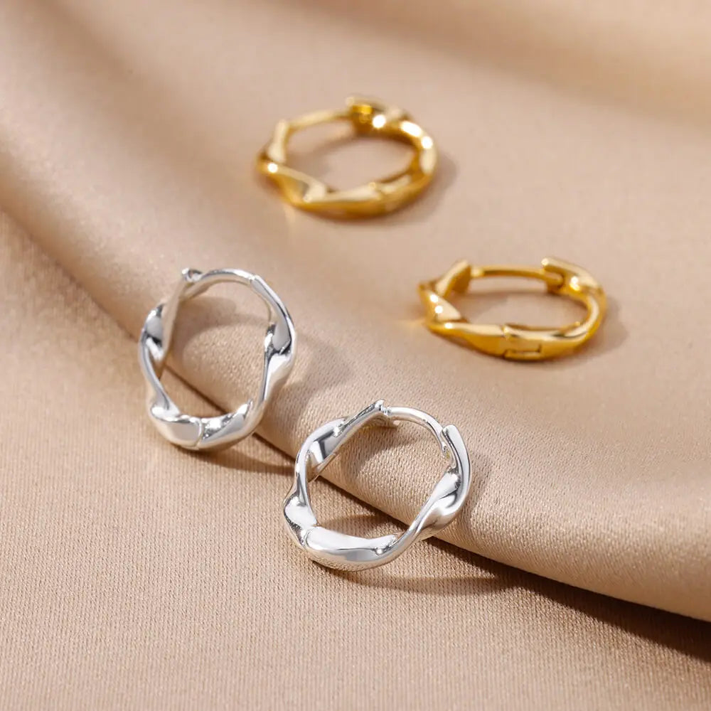 Boucles d'Oreilles Créoles Rondes – Acier Inoxydable Doré & Argenté