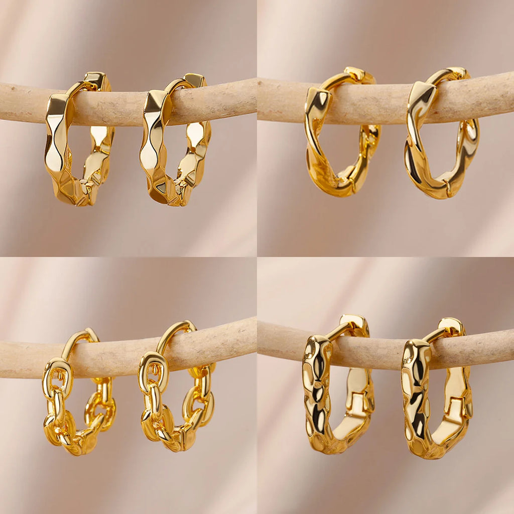 Boucles d'Oreilles Créoles Rondes – Acier Inoxydable Doré & Argenté