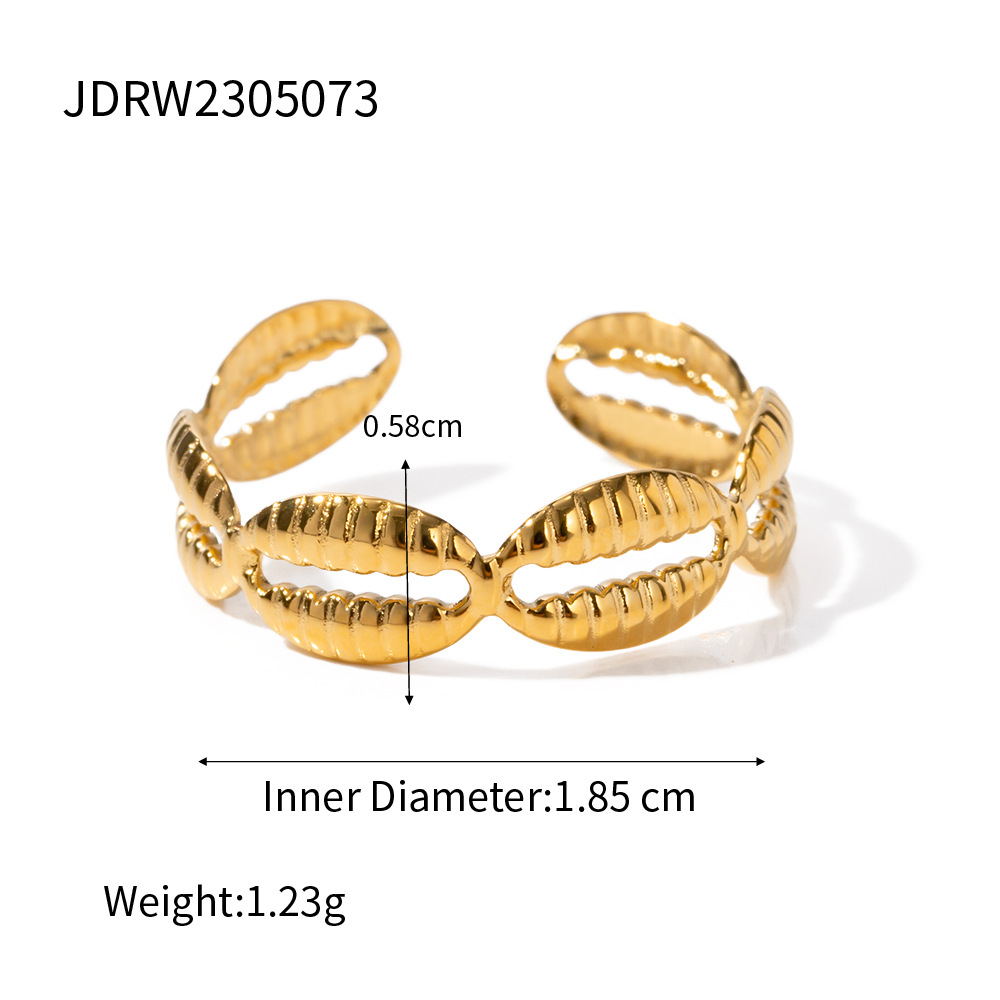 Bague en Acier Inoxydable Plaqué Or 18k