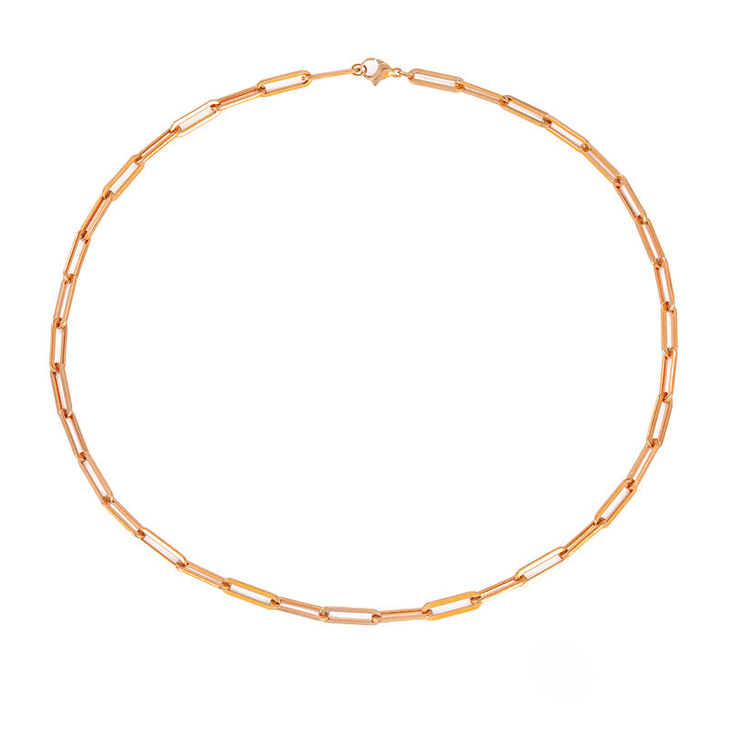 Collier Minimaliste en chaine maillons Plaqué Or en Acier Inoxydable