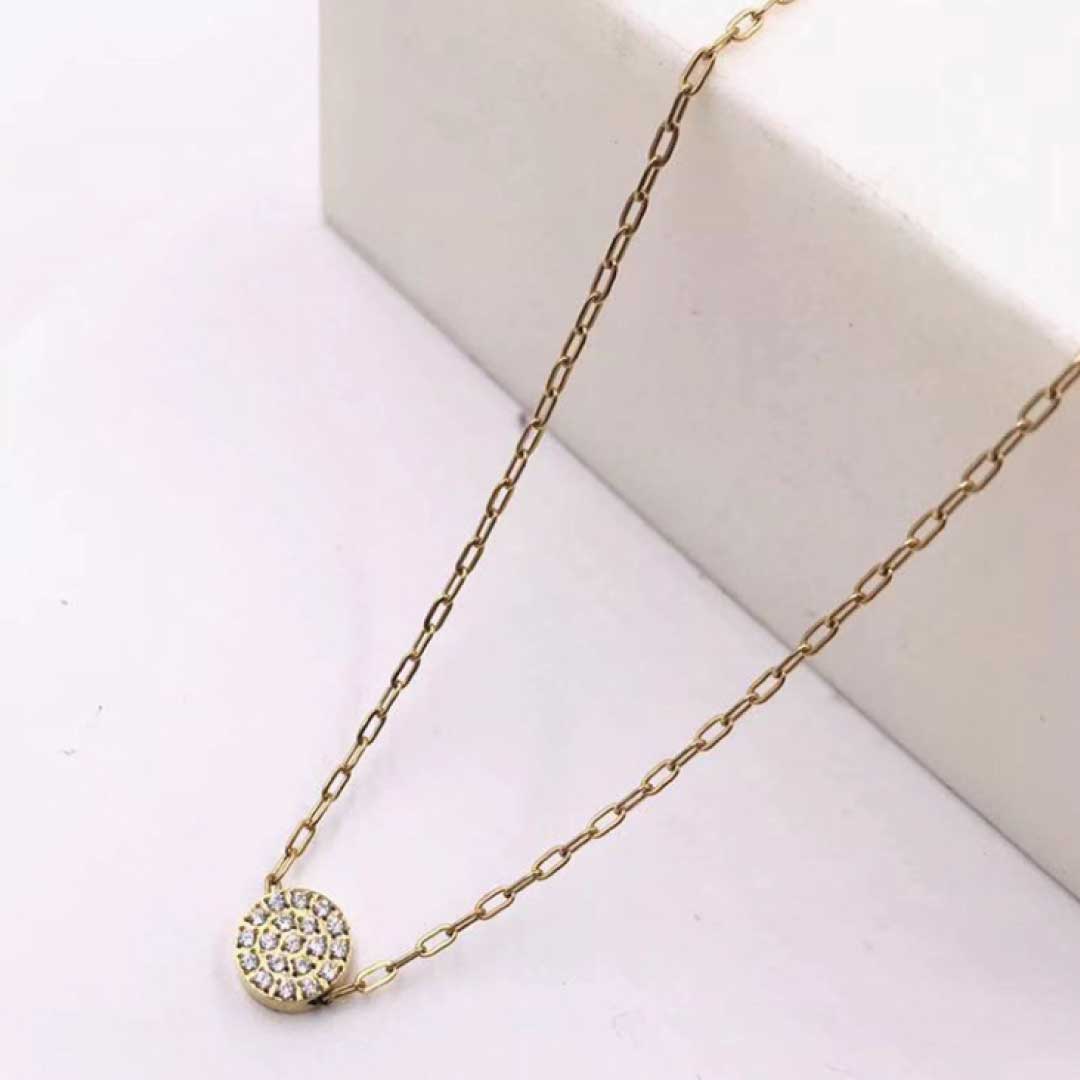 Collier Soleil Acier Inoxydable Doré