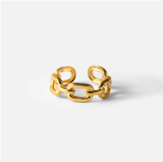 Bague en Acier Inoxydable Plaqué Or 18k