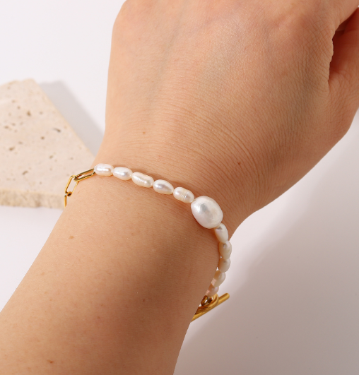 Bracelet en Acier Inoxydable Plaqué Or 18K Ins Fashion