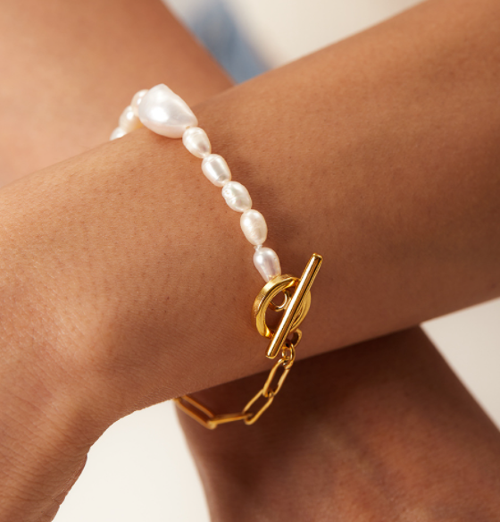 Bracelet en Acier Inoxydable Plaqué Or 18K Ins Fashion