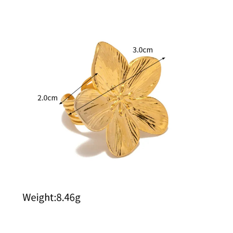Bague en Acier Inoxydable Doré Ajustable