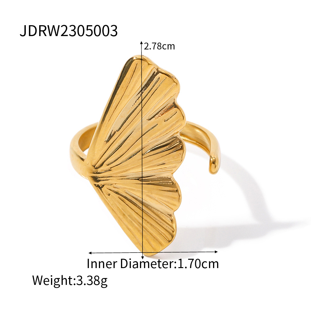 Bague en Acier Inoxydable Plaqué Or 18k