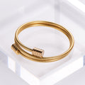 Bracelet réglable en acier inoxydable plaqué or 18K
